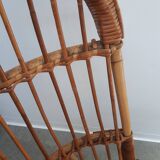 Rocking chair en rotin des années 60