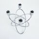Bougeoir en acier, design danois, années 1970, fabriqué par Georg Jensen