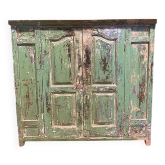 Green lacquered teak sideboard