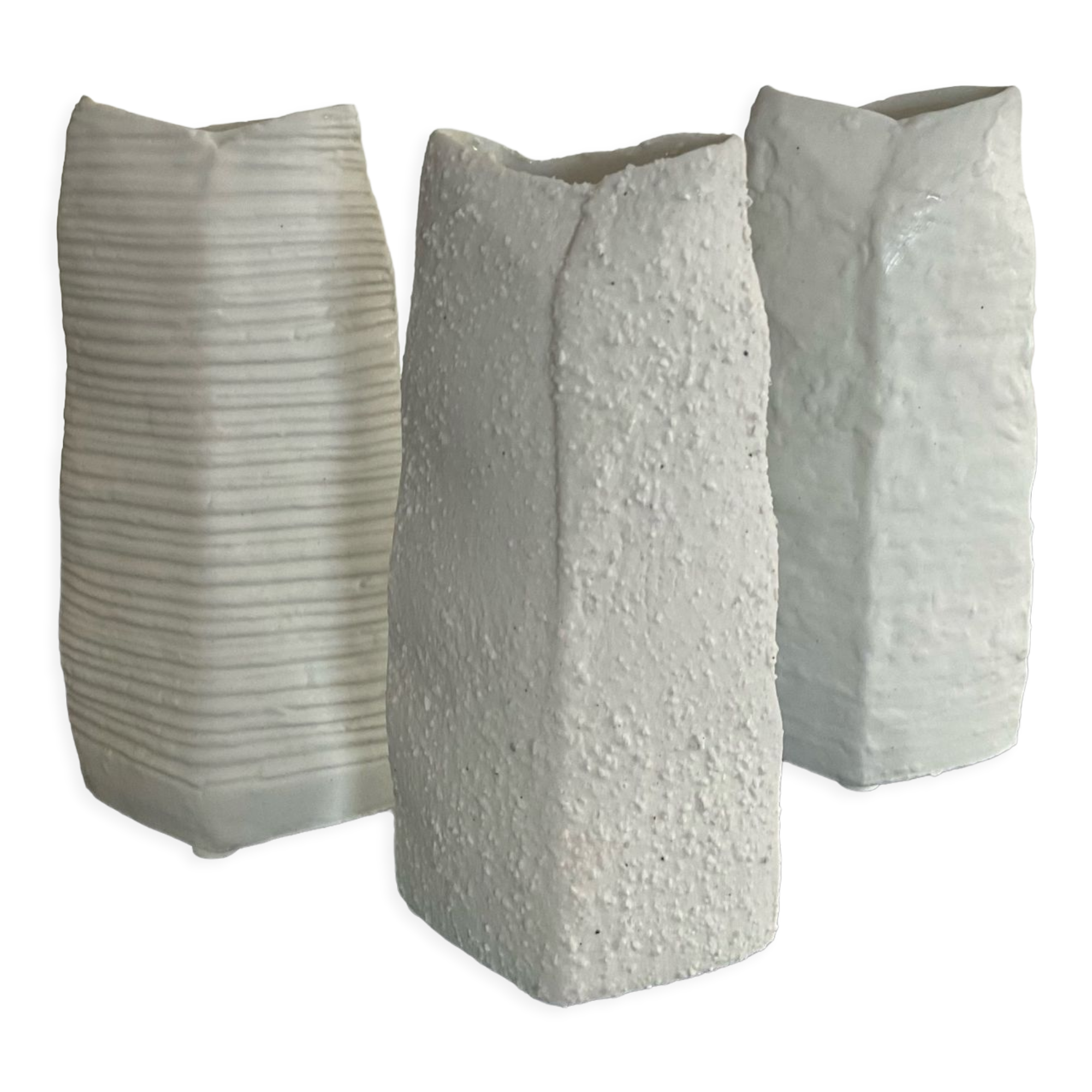 Trio of vintage porcelain vases