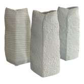 Trio de vases vintage en porcelaine