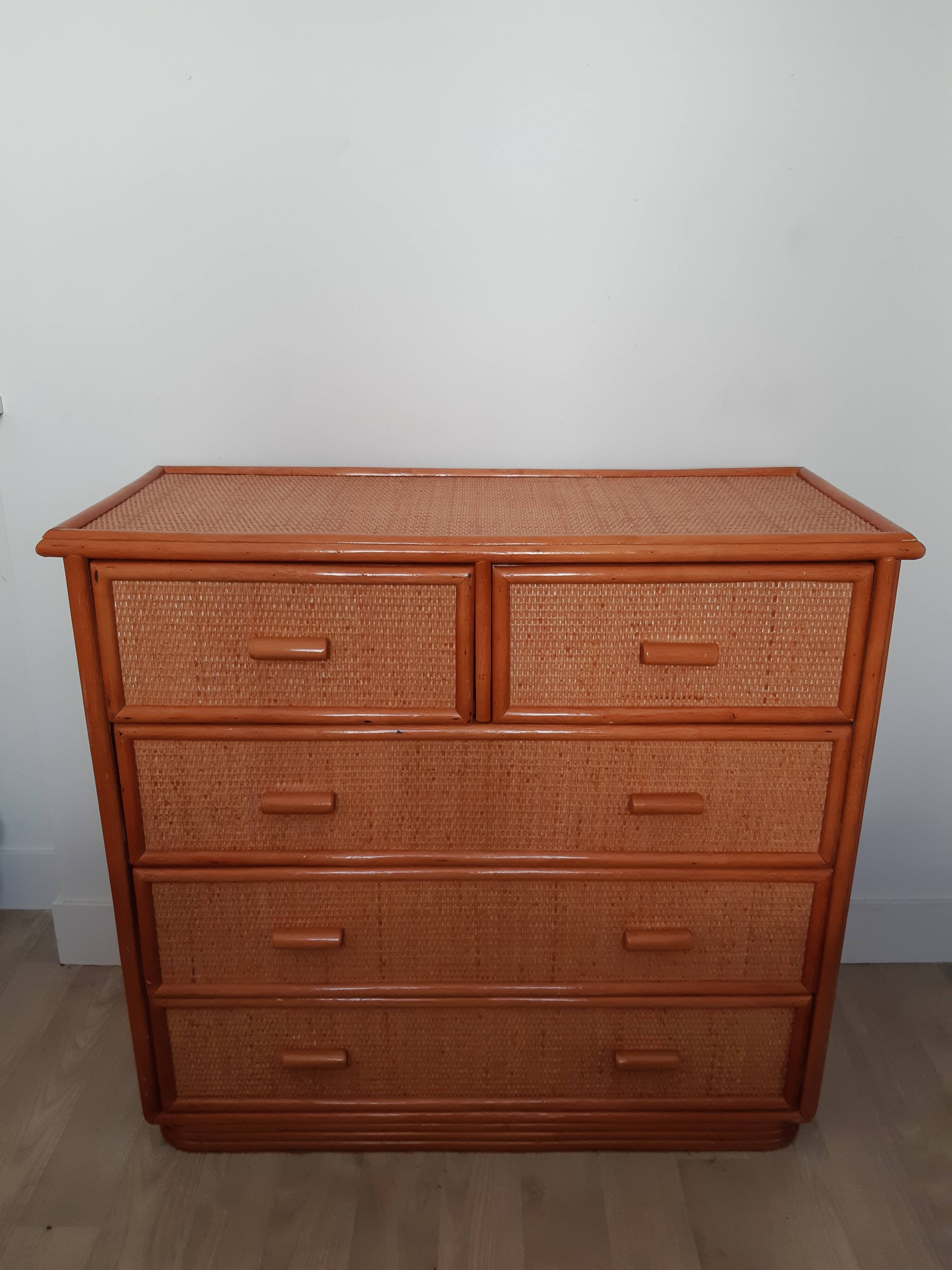Dresser in rattan