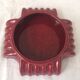 Ashtray red enamelled ceramics in geometric design and the 1950s vintage