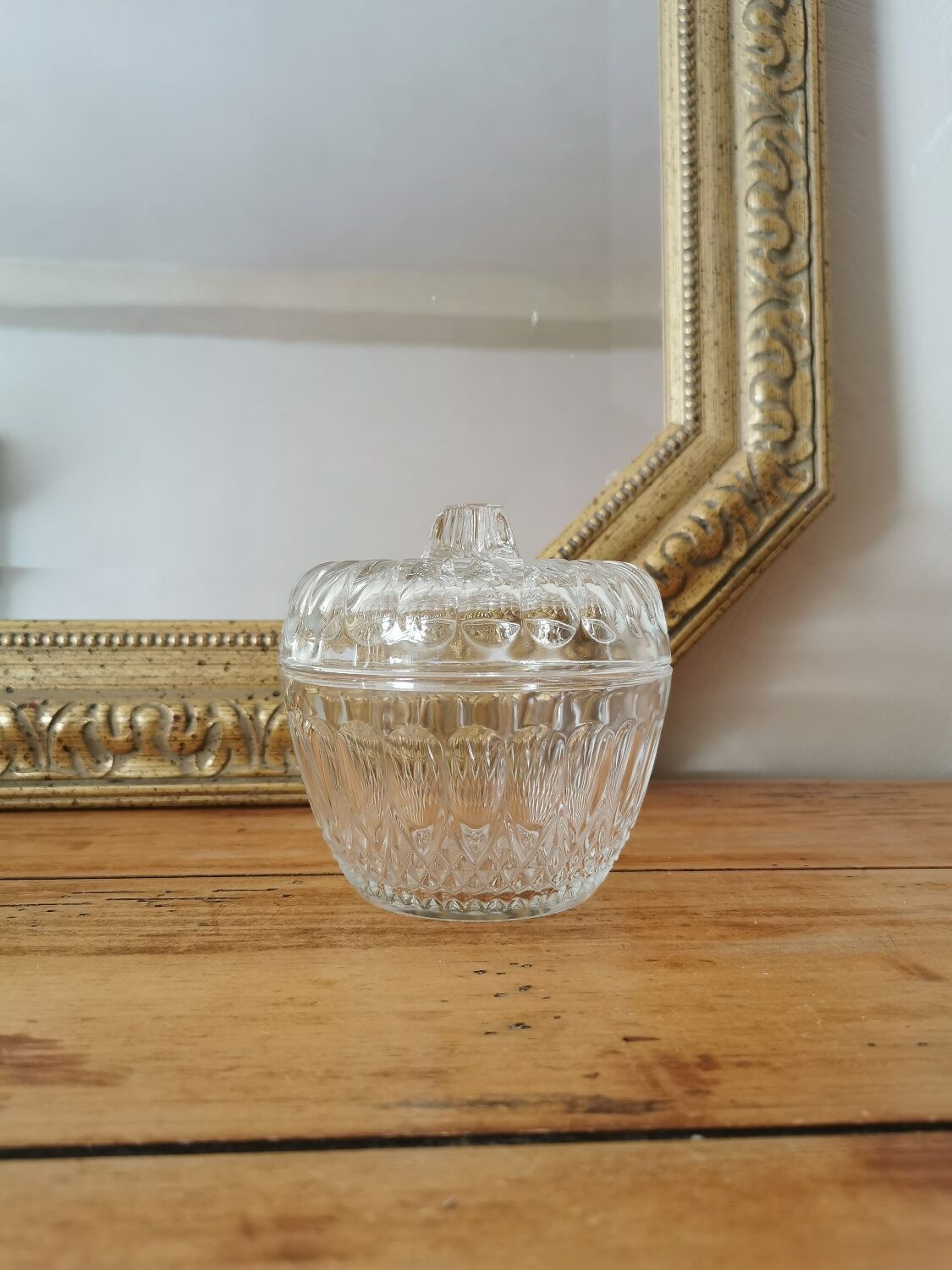 Vintage glass candy box from Reims