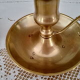 Set of 2 vintage hand candlesticks brass cellar rat