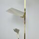 70s design floor lamp, brass and travertine, Hollywood Regency