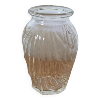 Small molded glass bulb vase