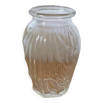 Small molded glass bulb vase