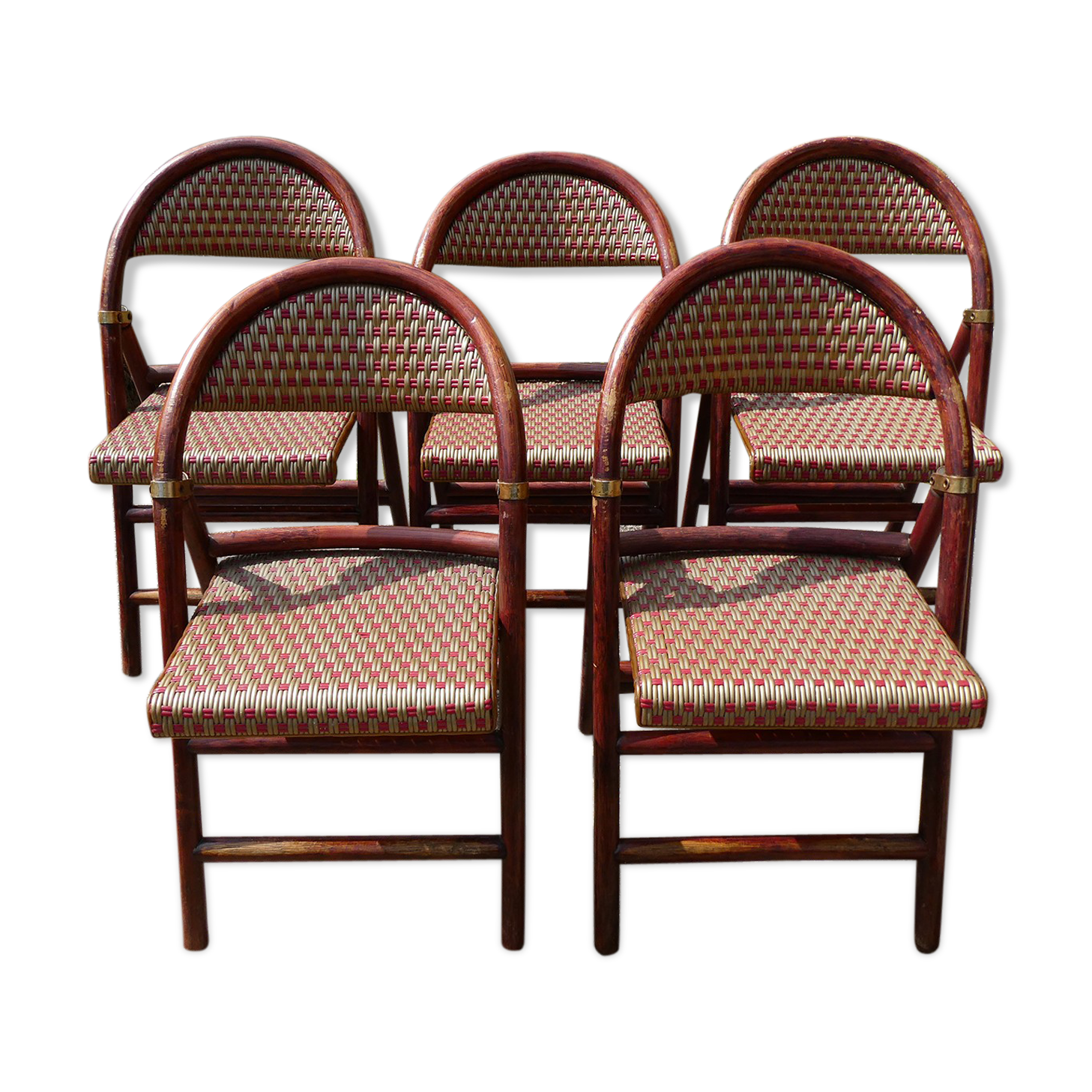 Lot of 5 folding bistro chairs of terrace type "parisian"