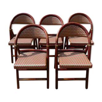 Lot of 5 folding bistro chairs of terrace type "parisian"