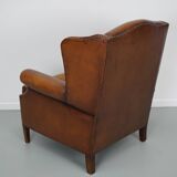 Vintage Dutch Cognac Colored Leather Club Chair