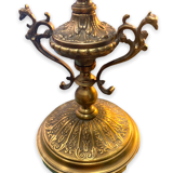 Paire de vasse cornet en bronze et cristal