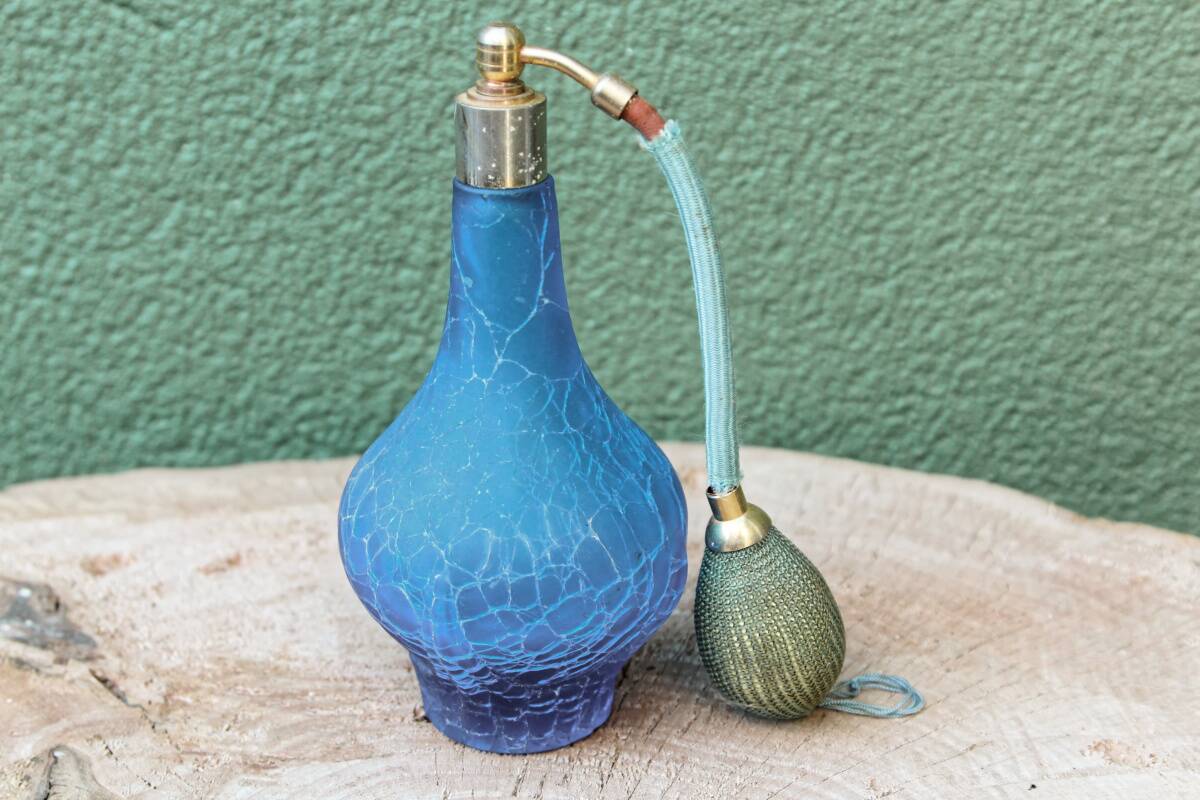 Set of 5 old glass perfume sprays
