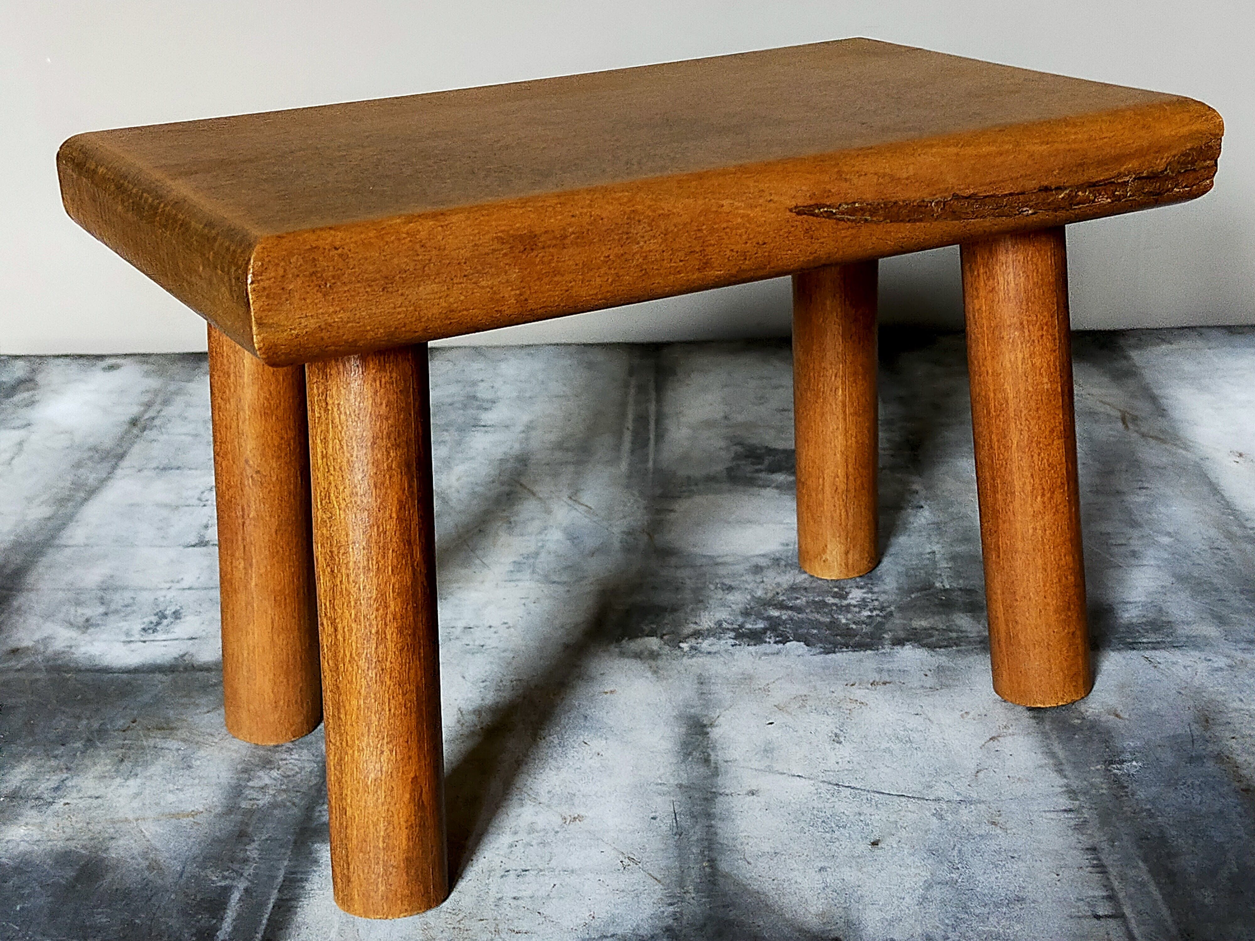 Pair of vintage oak footrests