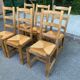 6 Baumann Scandinavian chairs in solid wood and straw