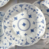 6 Queen's Blue Flower Plates Made in England