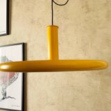 Suspension jaune original des années 1970 produit au Danemark par Fog & Morup - Conçu par Hans Due - XL 50 cm