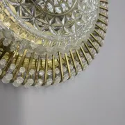 Ceiling Light in Hollywood Regency Style made of Glass and Brass, Ernst Palme Palwa, 1970s, Germany