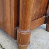 Empire bedside table with detached columns in walnut 19th