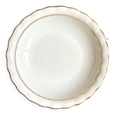 ULIM round and hollow dish in white and gold Limoges porcelain
