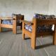 pair of pine armchairs, 1970