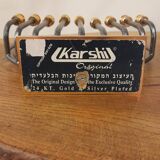 Menorah Hanoukia gold and silver plated, made in Israel by Karshi, 1970