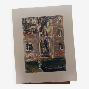 Aquarelle F.Rollier Venise