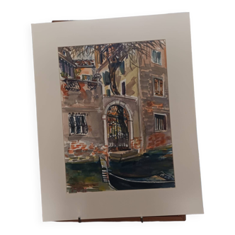 Aquarelle F.Rollier Venise