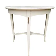 Round coffee table, Swedish Gustavian style – cream painted, early 20th c.