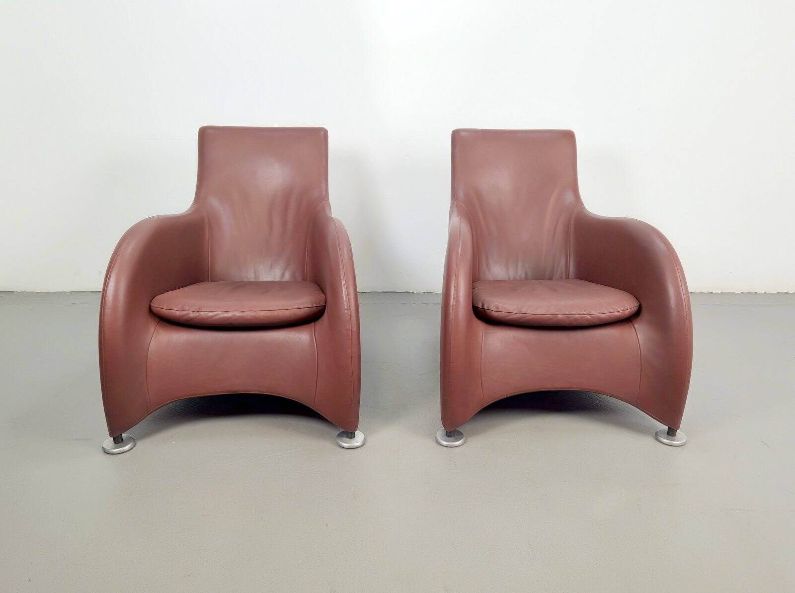 Loge Lounge Chairs in Leather by Gerard van den Berg for Montis, 1990s, Set of 2