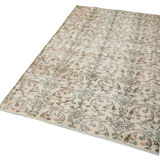 Oriental handmade wool 1970s beige carpet 137 cm x 240 cm