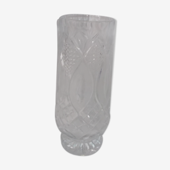 Chiseled crystal vase