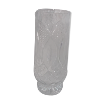 Chiseled crystal vase