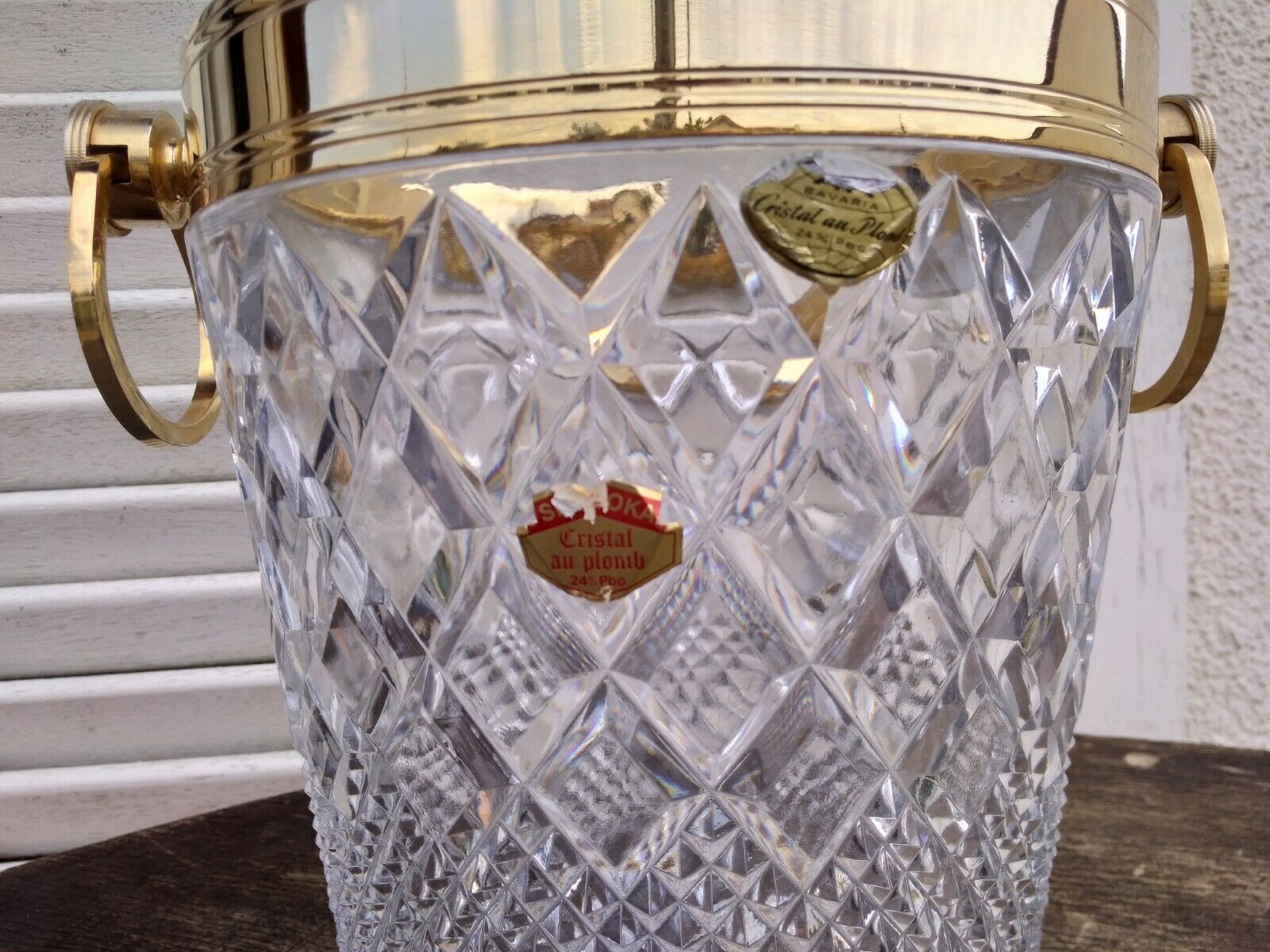 Bohemian crystal champagne bucket