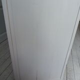 Art Deco sideboard patinated pearl gray, oak top.