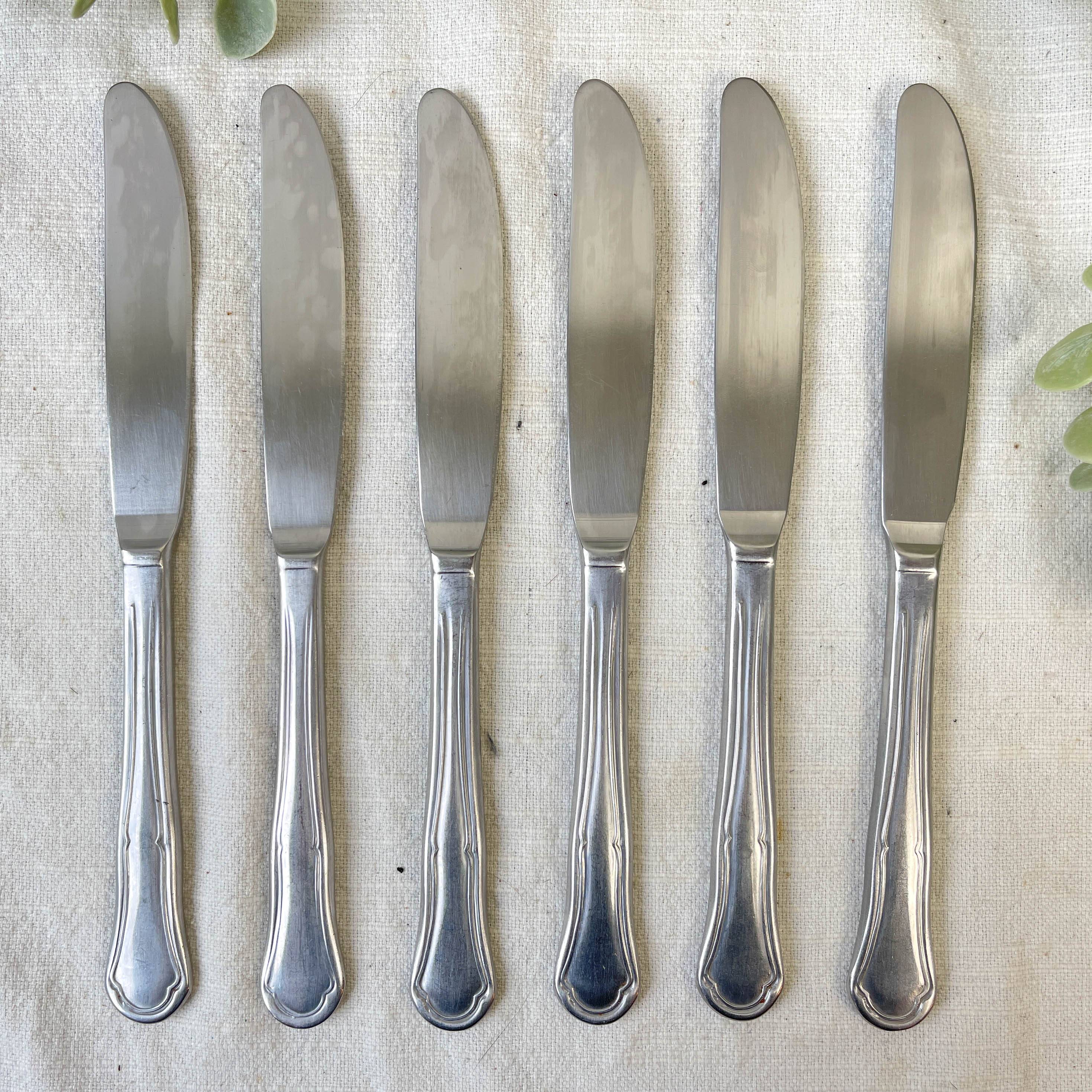 6 vintage stainless steel knives made in France