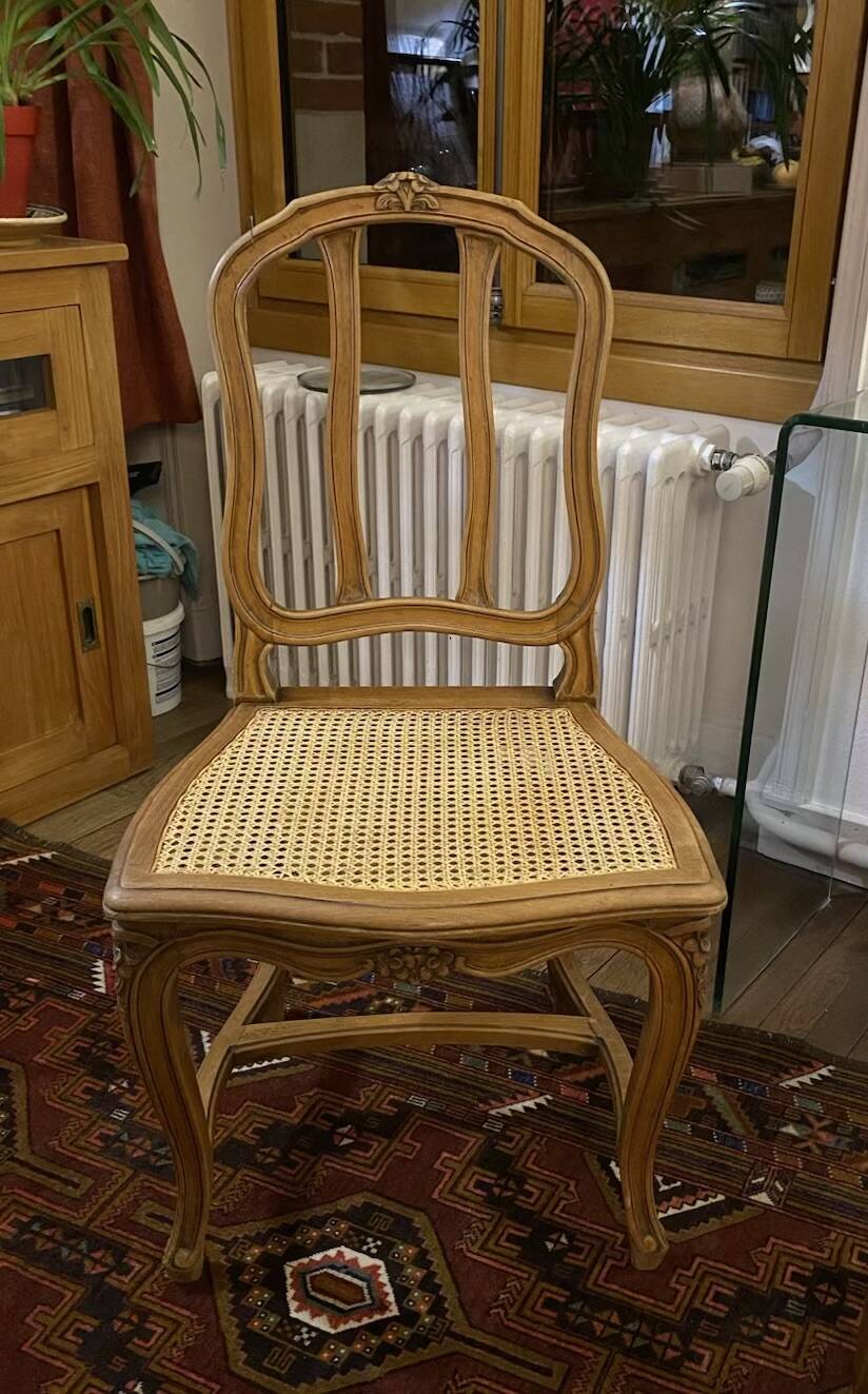 1 caned beech chair, 1950s