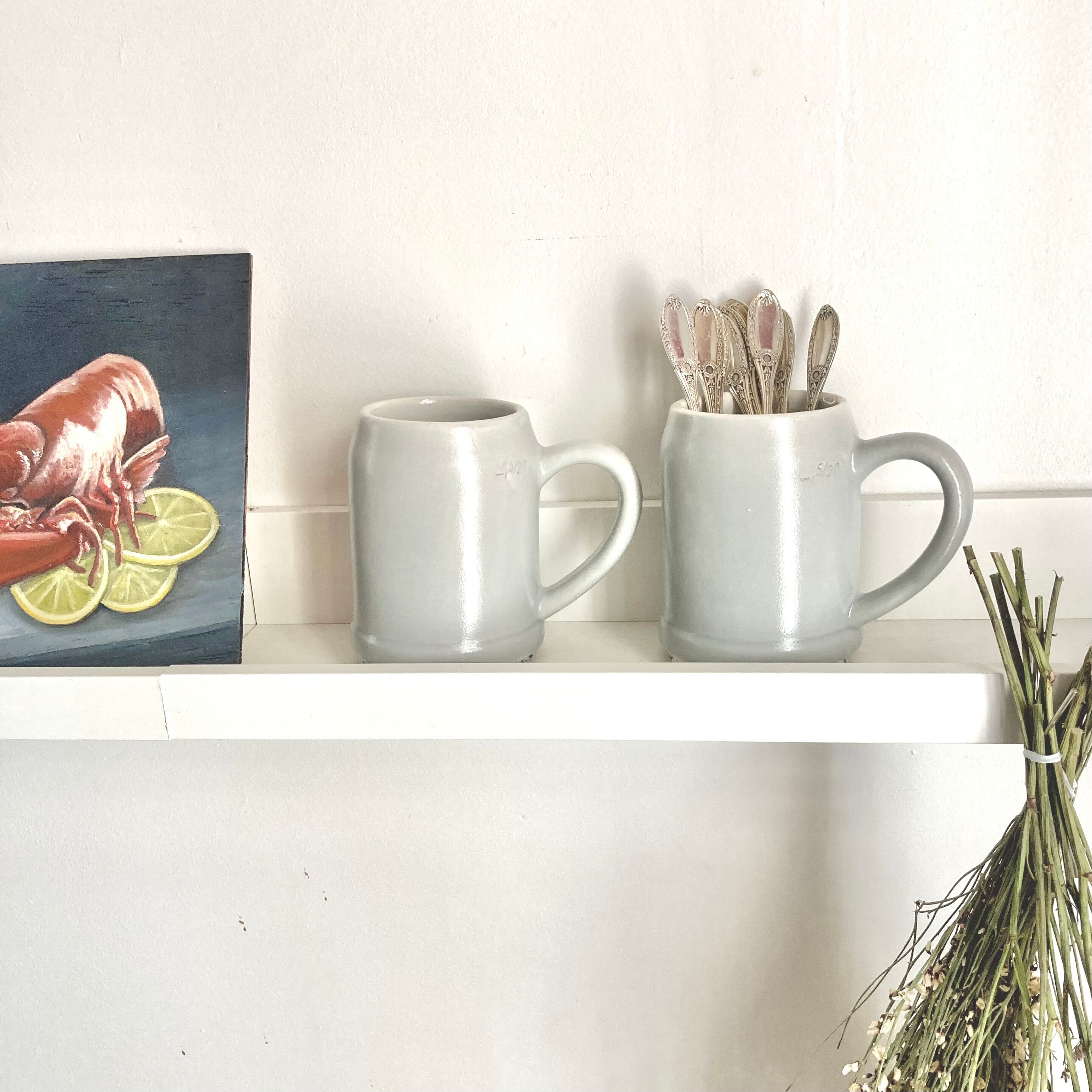 Pair of stoneware mugs