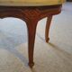 Oval coffee table - carved wood - white veined marble - Regency / Louis XV style
