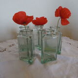 Lot of 5 triangular glass apothecary bottles