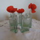 Lot de 5 flacons apothicaire en verre forme triangulaire