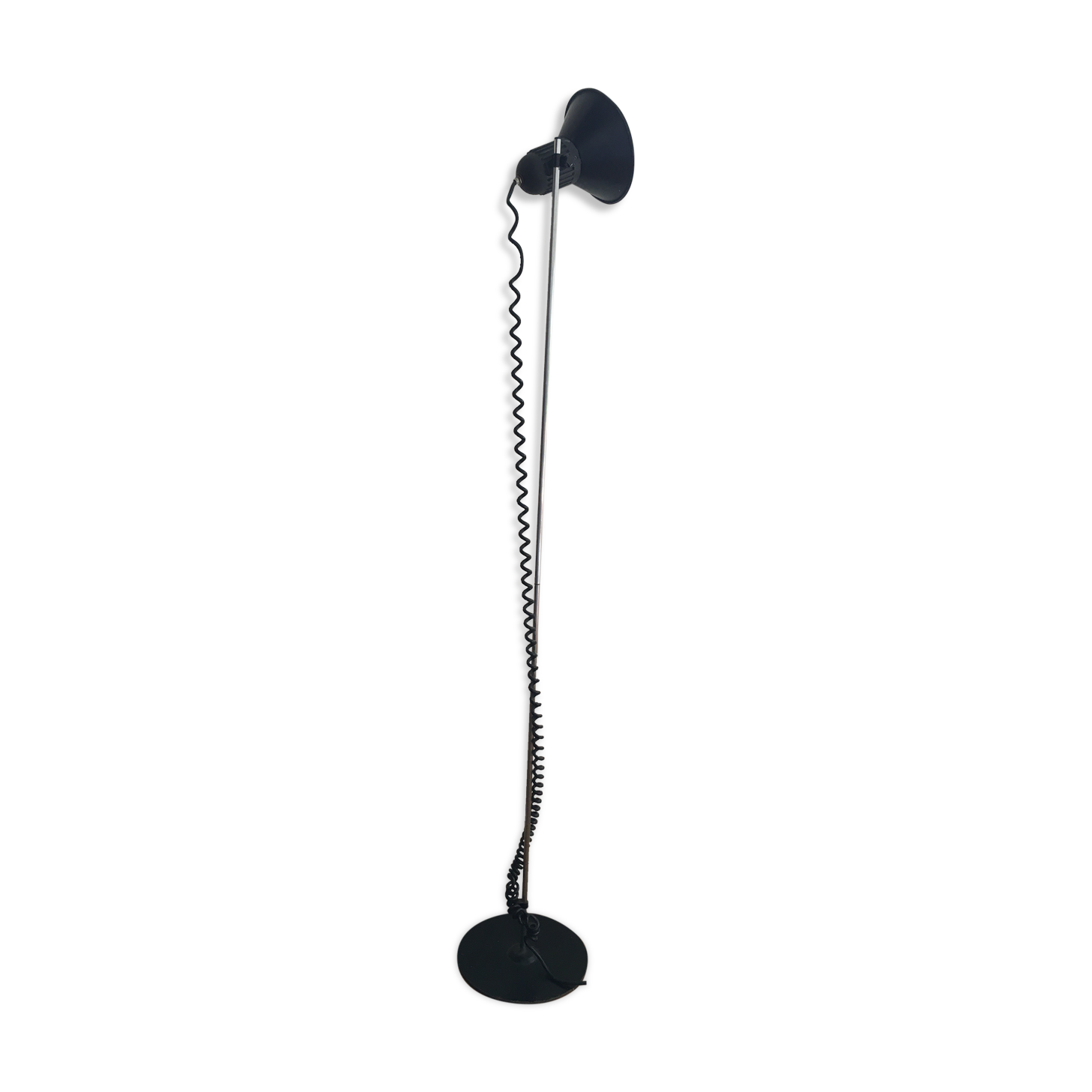 Black projector floor lamp