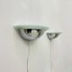Pair of post modern wall lamps chrome and glass , 1980s