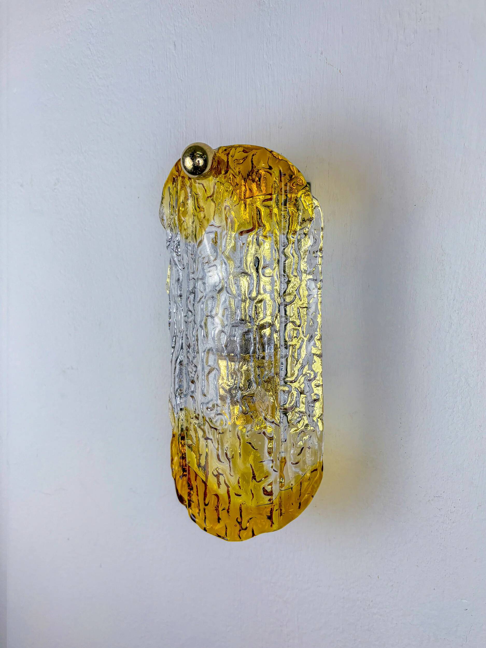 Orange frosted Murano Mazzega wall sconce, Italy, 1970s