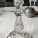 Pair of Bougeoirs Torches/Moulded glass, floral/godronnée shape. Glassworks of Portieux. 50s.