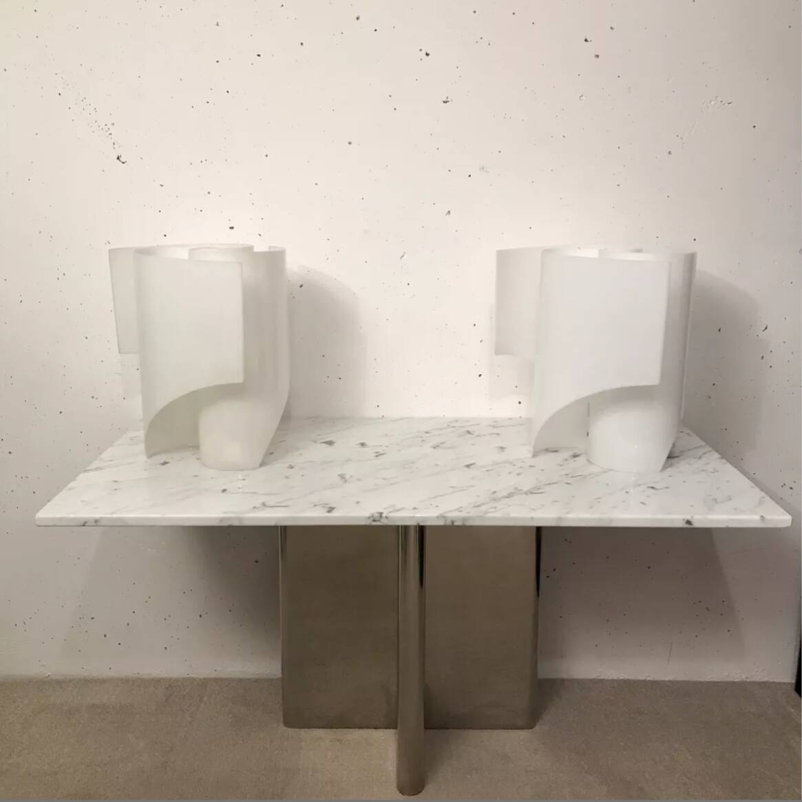 Marble and metal console, Hans Von Klier, Skipper, 1970