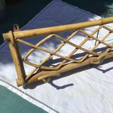 Rattan coat rack with 4 hooks