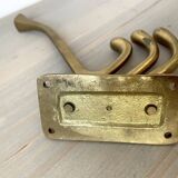 Art Deco Brass Coat Rack with 4 Hooks