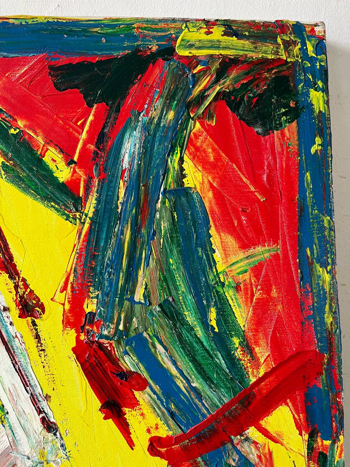 Jazzman playing the double bass, abstract, signed