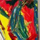 Jazzman jouant la contrebasse, abstrait, signé